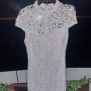 silver dress